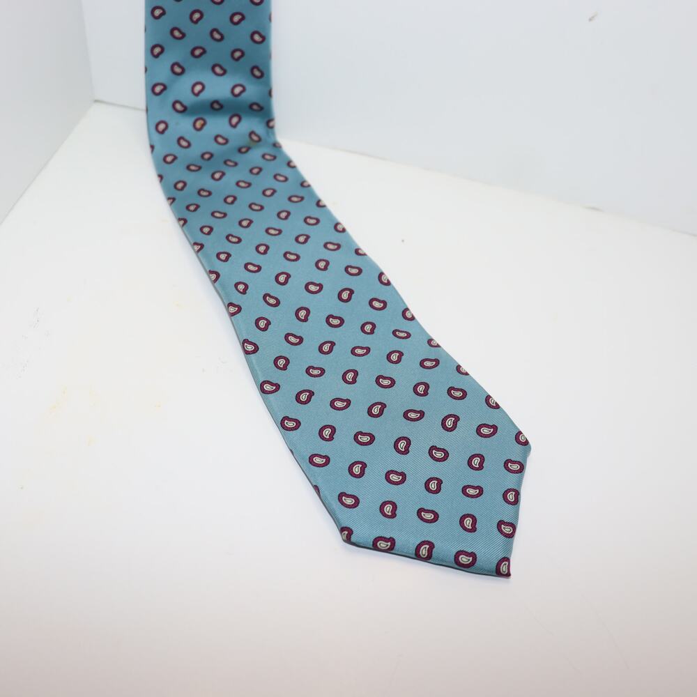 LDM Silk Necktie Blue Paisley Classic 3" Blade Dress Tie